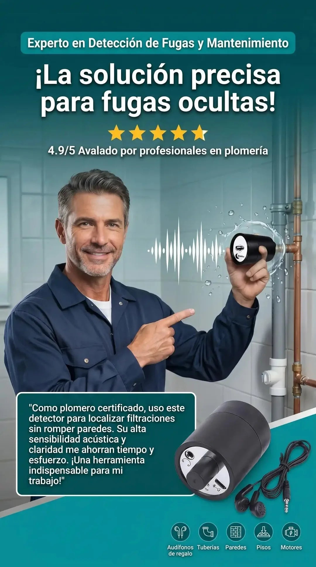 Detector de Fugas de Agua por Sonido — Encuentra la Fuga Sin Romper Nada 💧