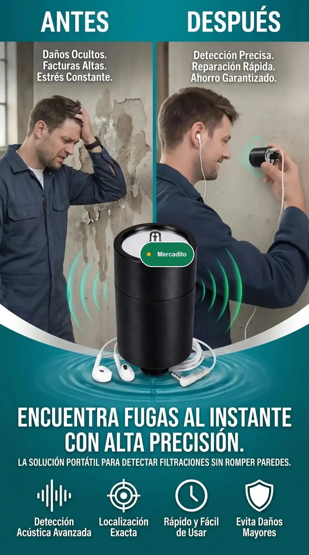 Detector de Fugas de Agua por Sonido — Encuentra la Fuga Sin Romper Nada 💧