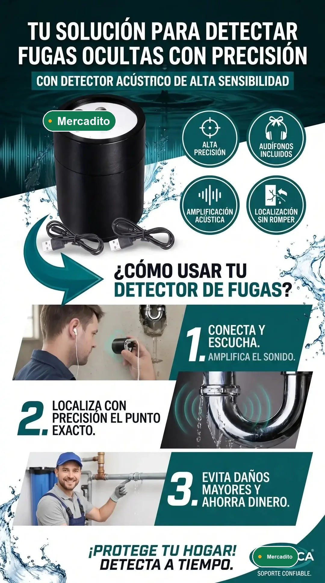 Detector de Fugas de Agua por Sonido — Encuentra la Fuga Sin Romper Nada 💧